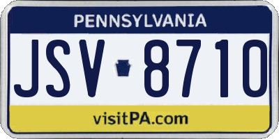 PA license plate JSV8710