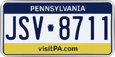 PA license plate JSV8711