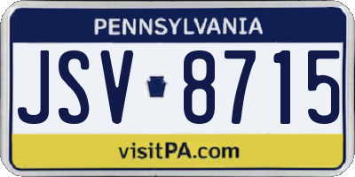 PA license plate JSV8715