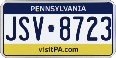 PA license plate JSV8723