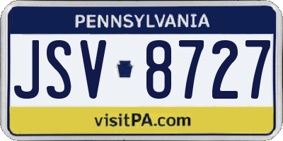 PA license plate JSV8727