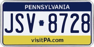 PA license plate JSV8728