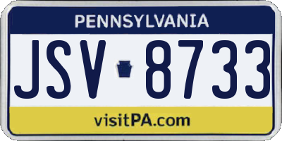 PA license plate JSV8733