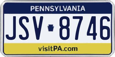 PA license plate JSV8746
