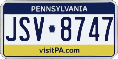 PA license plate JSV8747