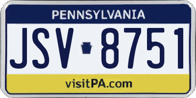 PA license plate JSV8751