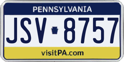 PA license plate JSV8757