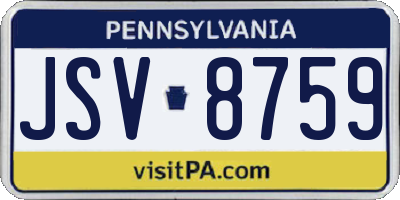PA license plate JSV8759