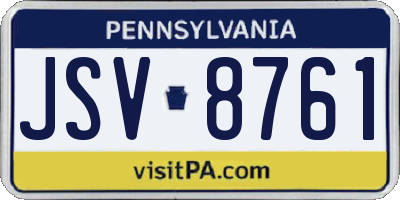 PA license plate JSV8761