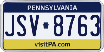 PA license plate JSV8763