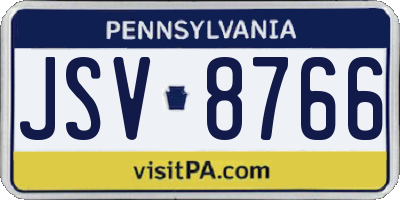 PA license plate JSV8766
