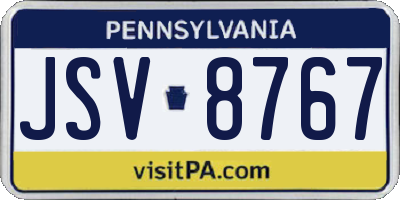 PA license plate JSV8767