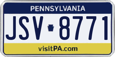 PA license plate JSV8771