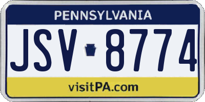 PA license plate JSV8774