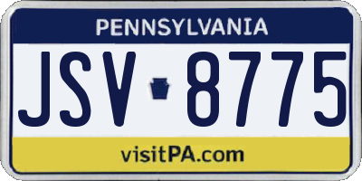 PA license plate JSV8775
