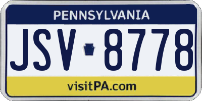 PA license plate JSV8778