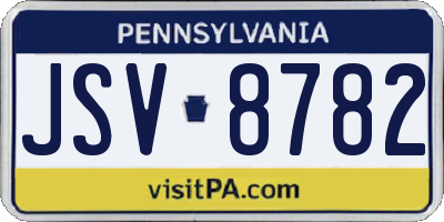 PA license plate JSV8782