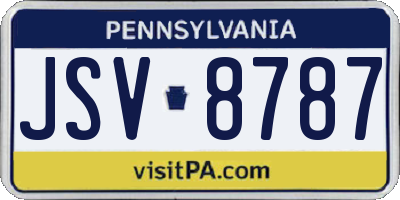 PA license plate JSV8787