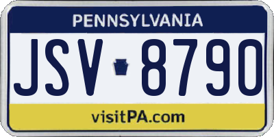 PA license plate JSV8790