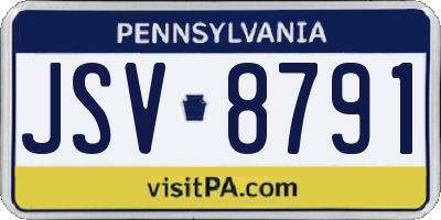 PA license plate JSV8791