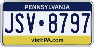PA license plate JSV8797