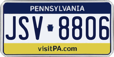 PA license plate JSV8806