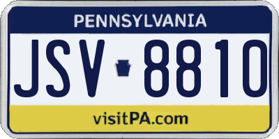 PA license plate JSV8810