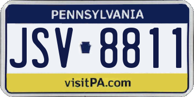 PA license plate JSV8811