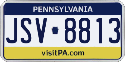 PA license plate JSV8813