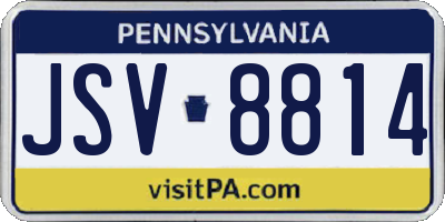 PA license plate JSV8814
