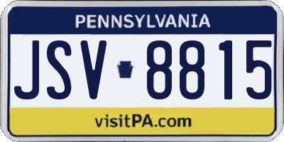 PA license plate JSV8815