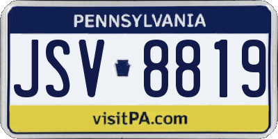PA license plate JSV8819
