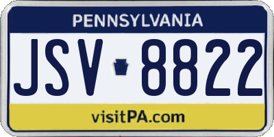 PA license plate JSV8822