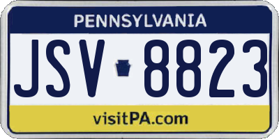 PA license plate JSV8823