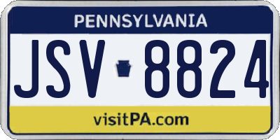 PA license plate JSV8824