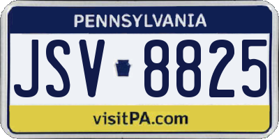 PA license plate JSV8825