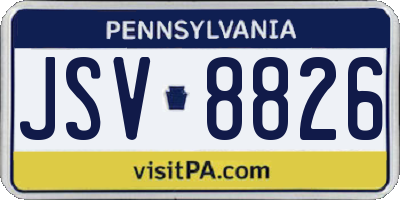 PA license plate JSV8826