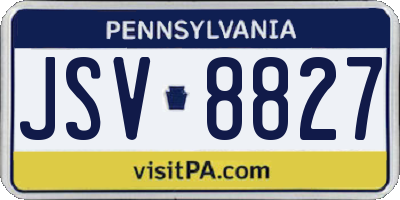 PA license plate JSV8827