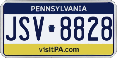 PA license plate JSV8828