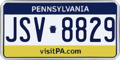 PA license plate JSV8829
