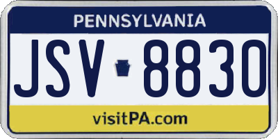 PA license plate JSV8830