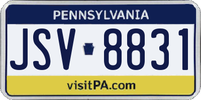 PA license plate JSV8831