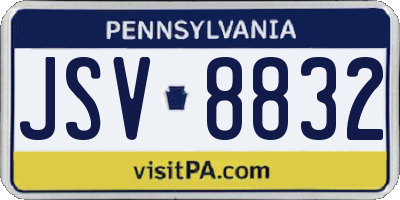 PA license plate JSV8832