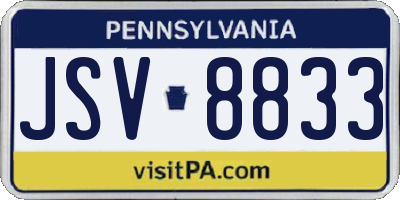 PA license plate JSV8833