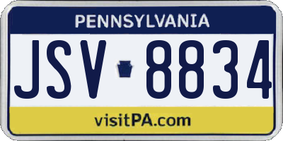 PA license plate JSV8834