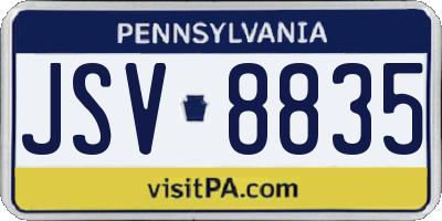 PA license plate JSV8835