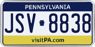 PA license plate JSV8838