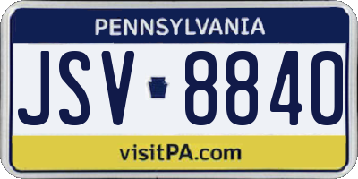 PA license plate JSV8840