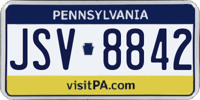 PA license plate JSV8842