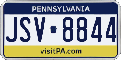 PA license plate JSV8844